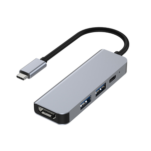 อะแดปเตอร์แปลงพอร์ต 4 in 1 อลูมิเนียมอัลลอยด์ Type-C เป็น HDTV, <span class=keywords><strong>USB</strong></span> 3.0, <span class=keywords><strong>USB</strong></span> 2.0, PD 4 พอร์ต  ฮับเชื่อมต่อ Type-C - Product Image 4