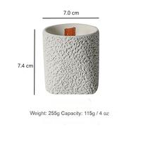 Pot en ciment béton texturé nordique couleur personnalisée pour bougies parfumées vides – Récipient à cire, coupelle, pot