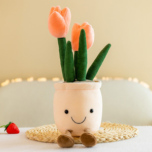 Serie de plantas en maceta de flores artificiales, muñeco suave de peluche para niños y niñas, decoración de dormitorio, Idea de regalo de cumpleaños - Product Image 6
