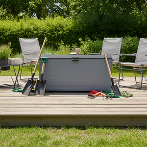 Caja de Almacenamiento Exterior D0100XUVNWG de 75 Galones, Plástico Gris Resistente a la Intemperie, Tapa con Cierre, Gran Capacidad - Product Image 2