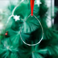 Pendentif en cristal transparent en forme de goutte, peut être utilisé pour la décoration de l'arbre de Noël ou pour l'impression et la gravure DIY