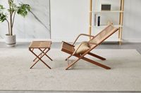 Fauteuil de jardin en rotin pliable avec dossier inclinable pour balcon, terrasse et extérieur – Vente en gros