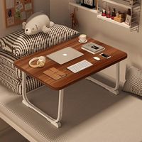 Table de chevet de style crème, pliable pour les dortoirs étudiants, support pour ordinateur portable, lecture sur ordinateur, lecture de livres, bureau pour livres illustrés