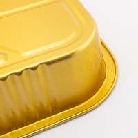 Conteneur alimentaire à emporter en aluminium doré 1000 ml 220x150 mm Premium pour barbecue, viande et restauration – Vente en gros