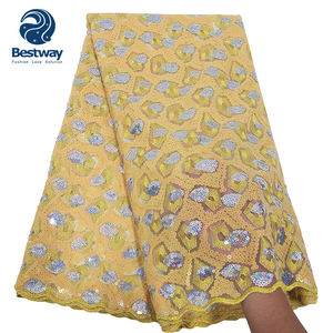 Bestway أزياء ناجيرية قماش دانتيل 2022 تسلسل دانتيل فرنسي لفستان الزفاف - Product Image 2