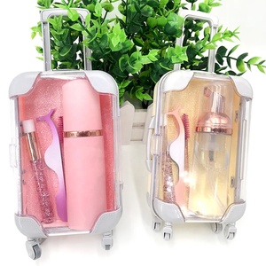 2024 luxe Mini <span class=keywords><strong>valise</strong></span> en plastique bagages en gros vente chaude 3D vison cils boîtes multi-usages jouets bonbons maquillage outils emballage - Product Image 1