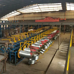 Continuous hot dip galvanized steel iron small steel line electro galvanizing wire mesh making machine wire zinc coating line