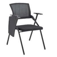 Chaise d'entraînement pour étudiant avec tablette d'écriture, chaise de conférence et banquet empilable, chaise à barres d'armature en plastique