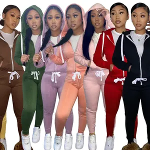 2022 Spring Fall Winter Tracksuit Gym Outfits Sexy 2 Piece Crop Top Jogger Hoodie Suit Two Piece Pants Set Womens Clothing