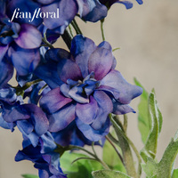 FONG IAN Nouveau Design Delphinium Artificiel Bleu, Faux Jacinthe Florale en Latex Effet Réel pour Mariage ou Décoration Intérieure pour le Nouvel An