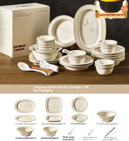 Service de table en céramique de luxe, motif floral gaufré, design européen, écologique, passe au lave-vaisselle, glaçure effet four, coffret cadeau, pour hôtels
