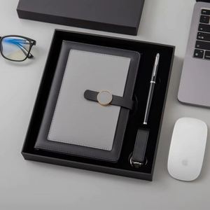 สมุดแพลนเนอร์หนัง PU หรูหรา ขนาด A5/A6 ปรับแต่งโลโก้ได้ พร้อมชุดของขวัญ USB 16GB สมุดโน้ตและปากกา สำหรับเด็กผู้หญิงไปโรงเรียน - Product Image 3