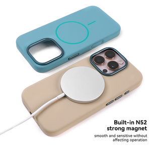 Nhôm Kim Loại Máy Ảnh Thiết Kế Khung Chất Lỏng Silicone Trường Hợp Điện Thoại Cho <span class=keywords><strong>Iphone</strong></span> 16 Pro/Max Với Từ Tính Với Máy Ảnh Chức Năng Nút - Product Image 4