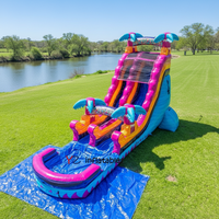 Toboggan aquatique gonflable Cobra Python Palmier marbré pour adultes, toboggan aquatique gonflable, château gonflable, toboggan d'été Wild Thing