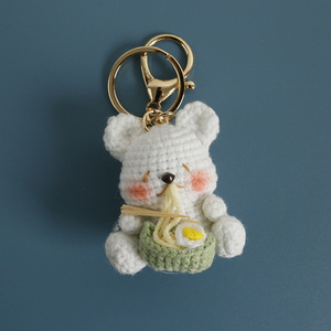 Porte-clés en tricot animalier, breloques de sac, pendentif <span class=keywords><strong>lapin</strong></span> mignon Kawaii <span class=keywords><strong>pour</strong></span> sac à dos et sac à main, cadeau fait main, porte-clés <span class=keywords><strong>lapin</strong></span> au crochet - Product Image 5