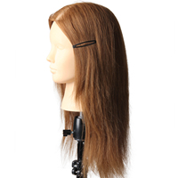 Nouvelle tête d'entraînement avec cheveux blonds, poupée professionnelle pour la coiffure, mannequin sans maquillage, visage doré, tête de mannequin