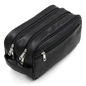 Men Large Capacity Portable Vegan Leather Pouch Travel Organizer Bag