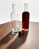 Bouteille en verre transparente moderne en gros, vide, pour spiritueux, 700 ml, 750 ml, pour vin, brandy, vodka et tequila