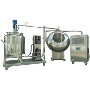 70-150kg por lote Pasas Fruta seca Almendra Cacahuete Máquina <span class=keywords><strong>de</strong></span> nueces recubiertas <span class=keywords><strong>de</strong></span> chocolate con <span class=keywords><strong>enfriador</strong></span> <span class=keywords><strong>de</strong></span> aire y tanque rociador <span class=keywords><strong>de</strong></span> chocolate - Product Image 2