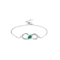 Vente en gros personnalisé S925 Sterling Silver Eternal Heart Infinity Huit Bracelet pour femme Bracelet de luxe en zircone