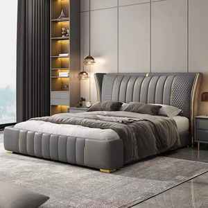 Ensembles de Meubles de Chambre à Coucher Modernes King Size pour la Maison, Lit Queen Moelleux, Cadre en Bois King, Vente Directe Usine, Design Sans Lavage, Rangement Rotatif - Product Image 1