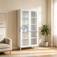 Librero de Acero Laminado en Frío Resistente a la Corrosión, Moderno, Ahorra Espacio, Ecológico, para Sala de Estar, con Vidrio Impermeable, para Hotel