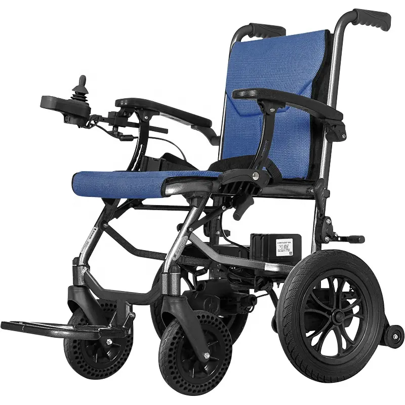 Sedia a rotelle elettrica pieghevole leggera portatile per anziani in lega di alluminio sedia a rotelle elettrica handicappata