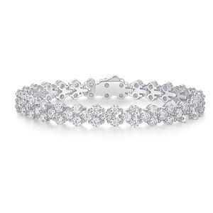 Zanlong L21852 cuore <span class=keywords><strong>roma</strong></span> tre principessa taglio Moissanite combinazione mosaico fila amore cubano catena <span class=keywords><strong>Tennis</strong></span> bracciale in oro - Product Image 4