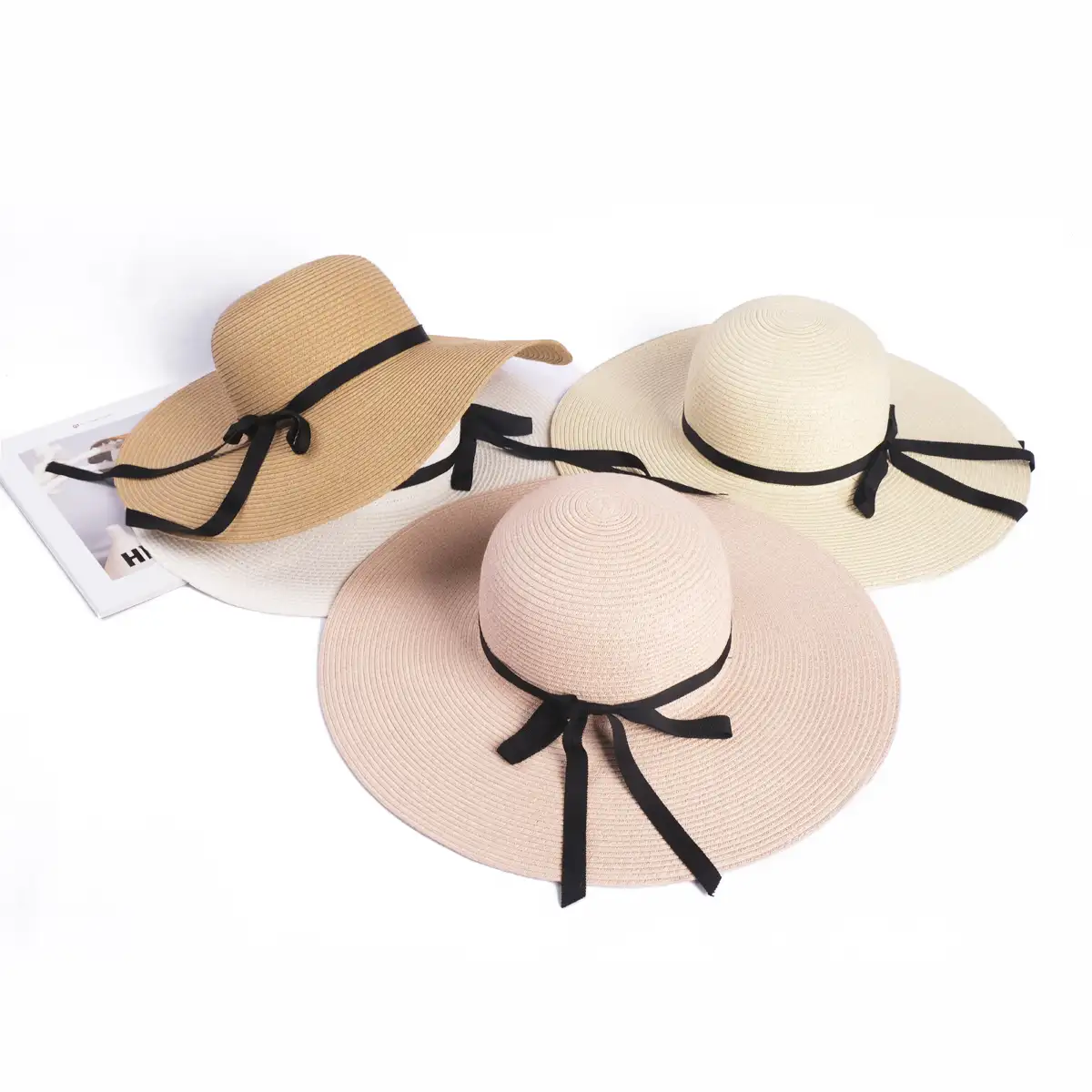 Пляжная соломенная шляпа для взрослых и женщин, Большая складная соломенная шляпа из 100% бумаги с защитой от солнца, для лета
