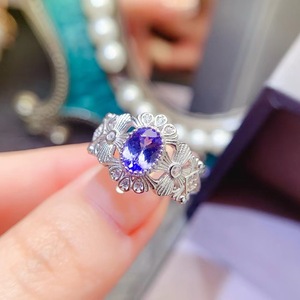 Anelli da Matrimonio Classici alla Moda con Taglio Ovale in Argento Sterling 925 con Tanzanite Naturale per Donne Spedizione Gratuita Vendita all'Ingrosso dalla Cina - Product Image 6