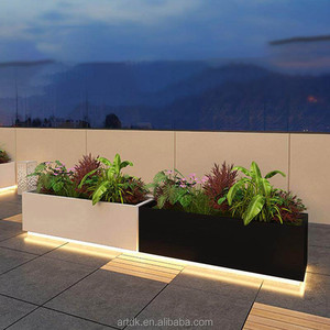 Jardinière publique H25 de luxe personnalisée en acier inoxydable moderne avec éclairage LED pour rues commerciales, centres commerciaux et hôtels - Product Image 5