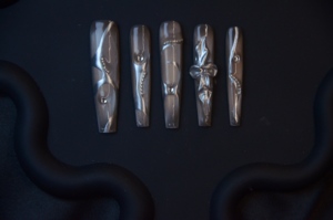 <span class=keywords><strong>Faux</strong></span> <span class=keywords><strong>ongles</strong></span> longs de luxe en acrylique recyclé, forme amande, couverture complète, design français, sans danger pour la nature, vente en gros pour les doigts - Product Image 4