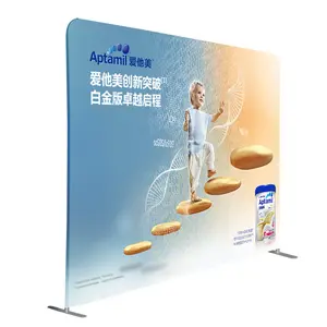 Chất Lượng Cao Căng Thẳng Vải Pop Up Banner Hiển Thị Backdrop Banner Đứng Cho Triển Lãm