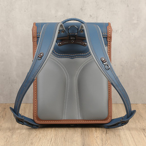 Sac à dos d'école primaire en jean à fermeture automatique, léger, protection de la colonne vertébrale, sac à dos double épaule unisexe bleu pour enfants - Product Image 3