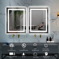 Espejo de Baño Rectangular Moderno Personalizado para Hotel, Marco de Aleación de Aluminio, Cristal sin Marco, Antivaho, Luz LED, Clasificación IP66, Táctil Inteligente