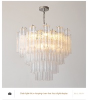 Lustre en cristal de verre de Murano de style français, type branche, LED, fabriqué à la main, vente directe d'usine, éclairage transfrontalier