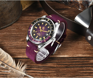 <span class=keywords><strong>San</strong></span> <span class=keywords><strong>Martin</strong></span> SN0134 40mm NH34 Retro Gradient Color Dial Hombres GMT Reloj Automático Mecánico Zafiro Bisel 20Bar C3 Verde - Product Image 3