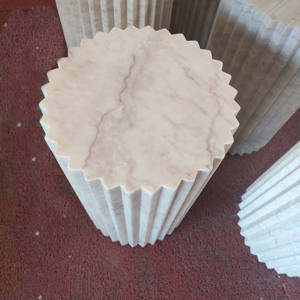 SH STONE Nuevo diseño Piedra Muebles para el hogar Decoración Pedestal Base Redondo Natural Travertino Mármol Zócalo Cilindro - Product Image 3