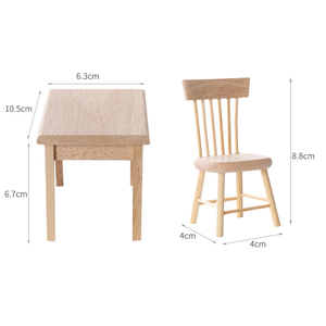 Set di Mobili in Miniatura per Casa delle Bambole in Scala <span class=keywords><strong>1</strong></span>/12, Tavolo e Sedie in Legno e PVC, Accessori per Sala da Pranzo, Giocattolo per Età <span class=keywords><strong>5</strong></span>+ - Product Image 6