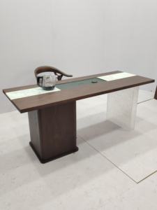 Mesa <span class=keywords><strong>de</strong></span> Comedor Moderna <span class=keywords><strong>de</strong></span> Madera Maciza <span class=keywords><strong>de</strong></span> Nogal con Cubierta Cuadrada <span class=keywords><strong>de</strong></span> <span class=keywords><strong>Pizarra</strong></span> y Patas Cuadradas <span class=keywords><strong>de</strong></span> Acrílico <span class=keywords><strong>Transparente</strong></span> para Espacio <span class=keywords><strong>de</strong></span> Recepción T2271 - Product Image 3