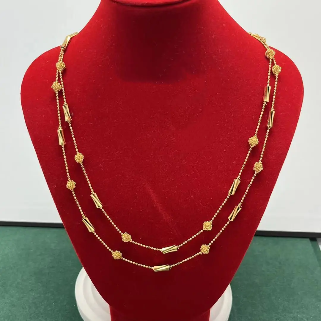 2024 Gold Plated Imitation Jewellery Xuping 24k Gold Jewelry Hot Sale New Design Dubai Women's Fashion Chain Necklaces