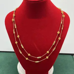 2024 gold plated imitation jewellery, xuping 24k gold jewelry hot sale new design dubai women's fashion chain necklaces