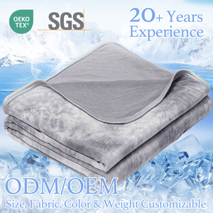 Couverture de refroidissement solide tissée légère 100% Polyester Summer Portable pour le camping et la maison - Product Image 1