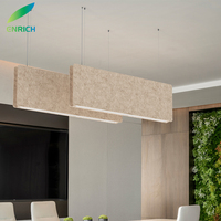 20 W/M Lustre suspendu LED à grande texture acoustique sur mesure pour la décoration de bureau d'hôtel