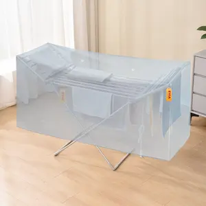 EVIA Electric Laundry Drying Folding Portable Clothes Dryer Rack Heated Airer Cover