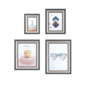 Modern Simple Hot Sale Wall Mounting Tabletop Display 4x6 5x7 6x8 8x10 Wooden Ps A4 Photo Picture Frame Black