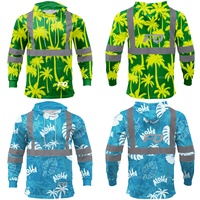 Sweat à capuche Hawaii haute visibilité PURE personnalisé motif d'impression par sublimation logo personnalisé nom sécurité réfléchissante vêtements pour hommes vêtements de travail sweats à capuche