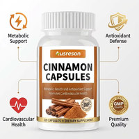 Ausreson OEM Capsules d'extrait de cannelle 500mg Cannelle de Ceylan Soutien métabolique Antioxydant Capsules d'extrait de cannelle