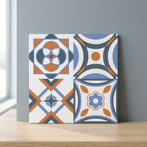 Carreaux de sol en céramique de porcelaine mate marocaine 40x40cm, design intérieur de salle de bain avec finition 3D - Product Image 1