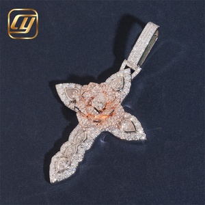 Pendentif Croix Hip Hop Iced Out CHOYUE en Or Véritable 10K 14K avec Diamants de Laboratoire, Bijoux Hip Hop Tendance - Product Image 3